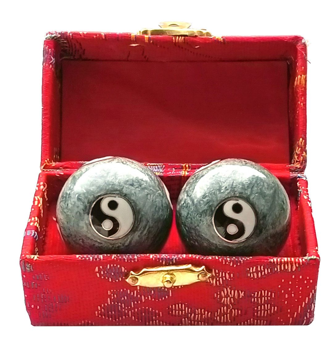 Saraswati Massageball Qi Gong Kugel Yin Yang grau 35mm