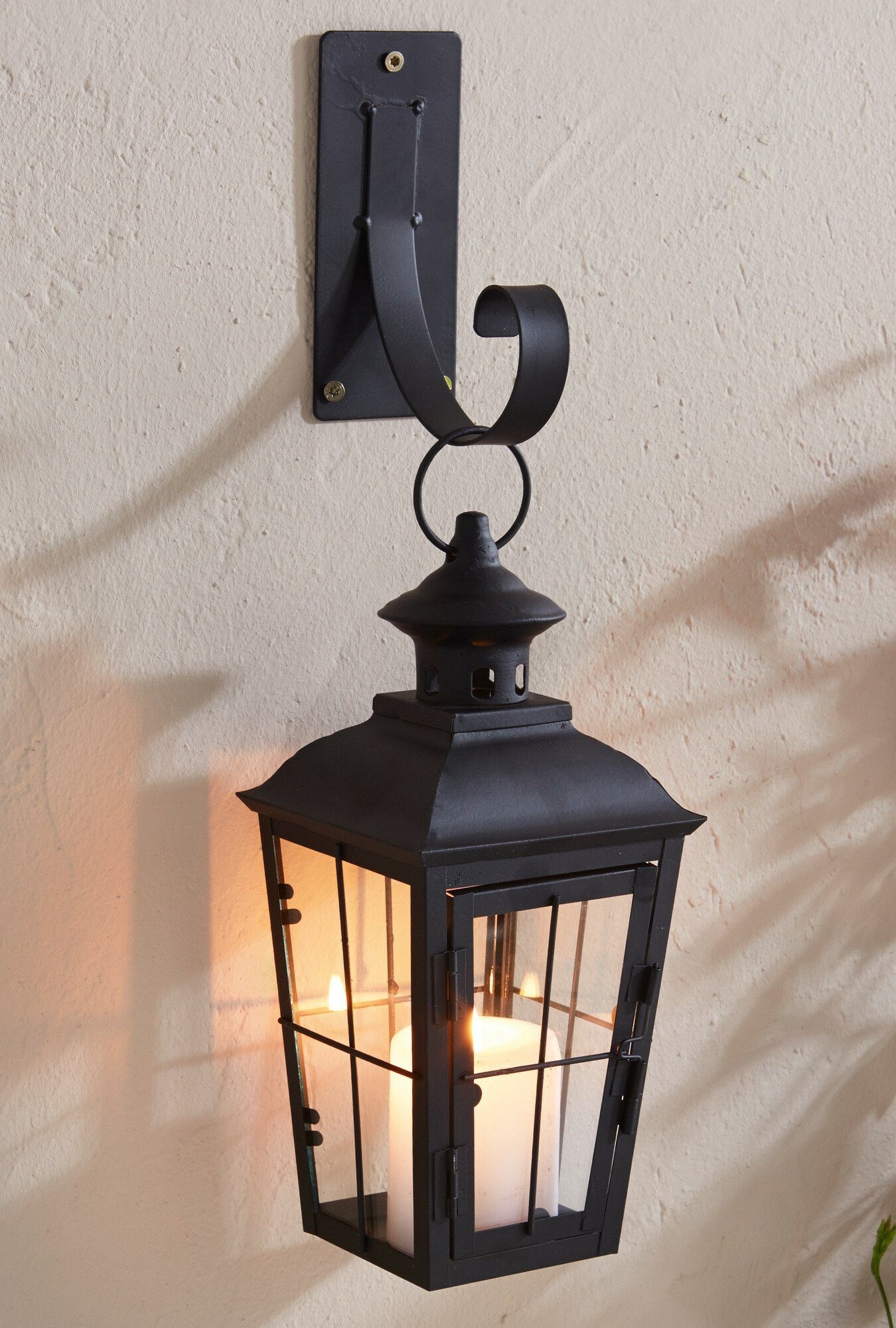 Dekoleidenschaft Kerzenlaterne Wandlaterne "Chateau" aus Glas & Metall, sch günstig online kaufen