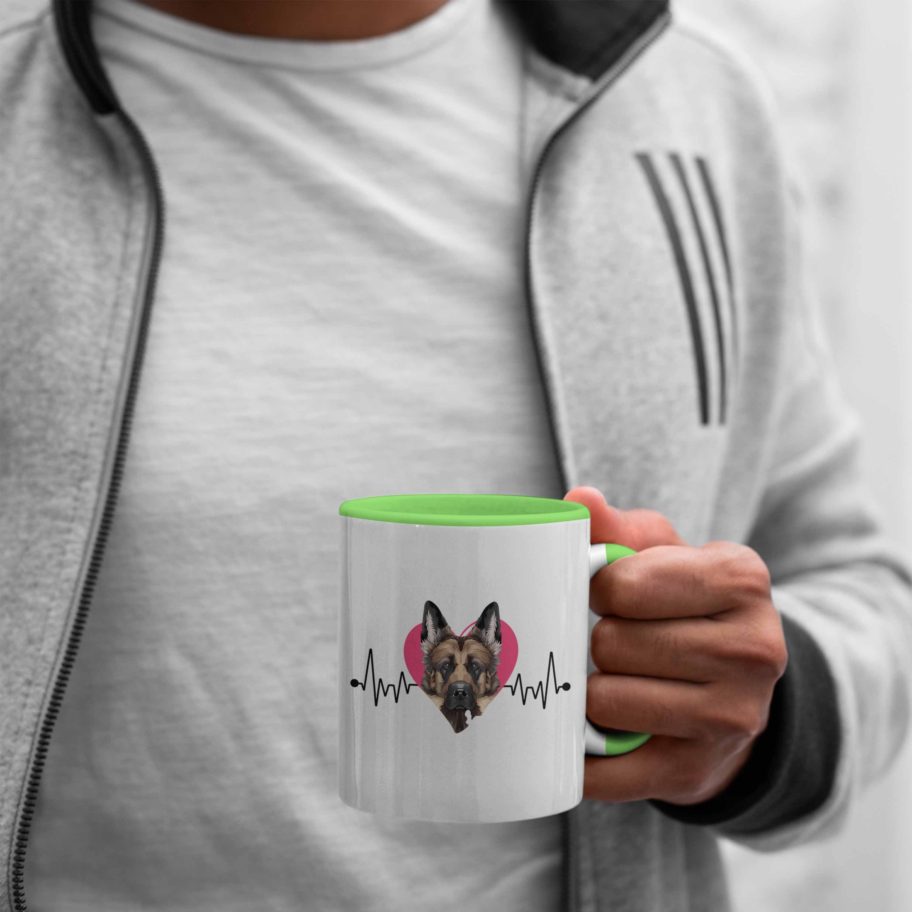 Tasse Spruch Besitzer Trendation Grün Geschenkidee Lustiger Schäferhund Geschenk Herzs Tasse