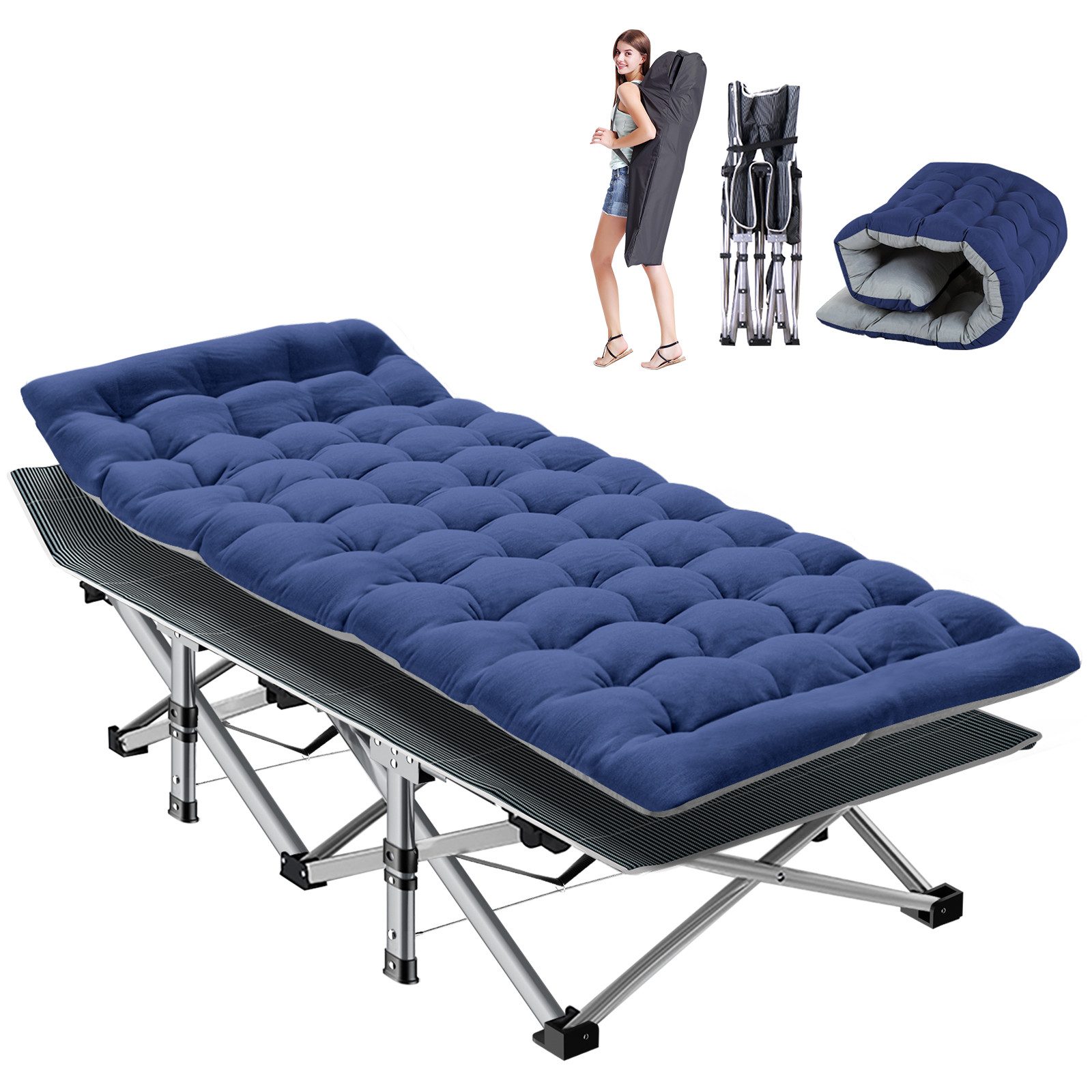 Meulbaty Klappbett Klappbar Feldbett, Campingbett für Camping mit Auflage & günstig online kaufen