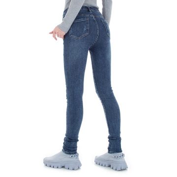 Ital-Design Skinny-fit-Jeans Damen Freizeit Stretch Skinny Jeans in Blau