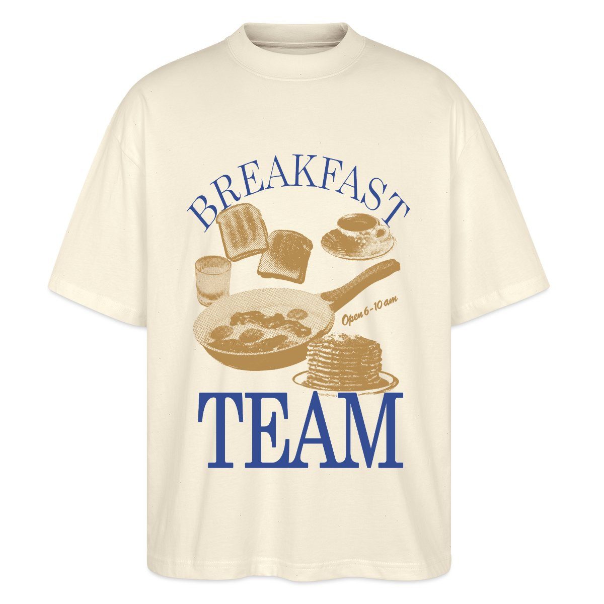 T-Shirt Breakfast Team – Retro Frühstücks-Motiv Oversize Unisex T-Shirt