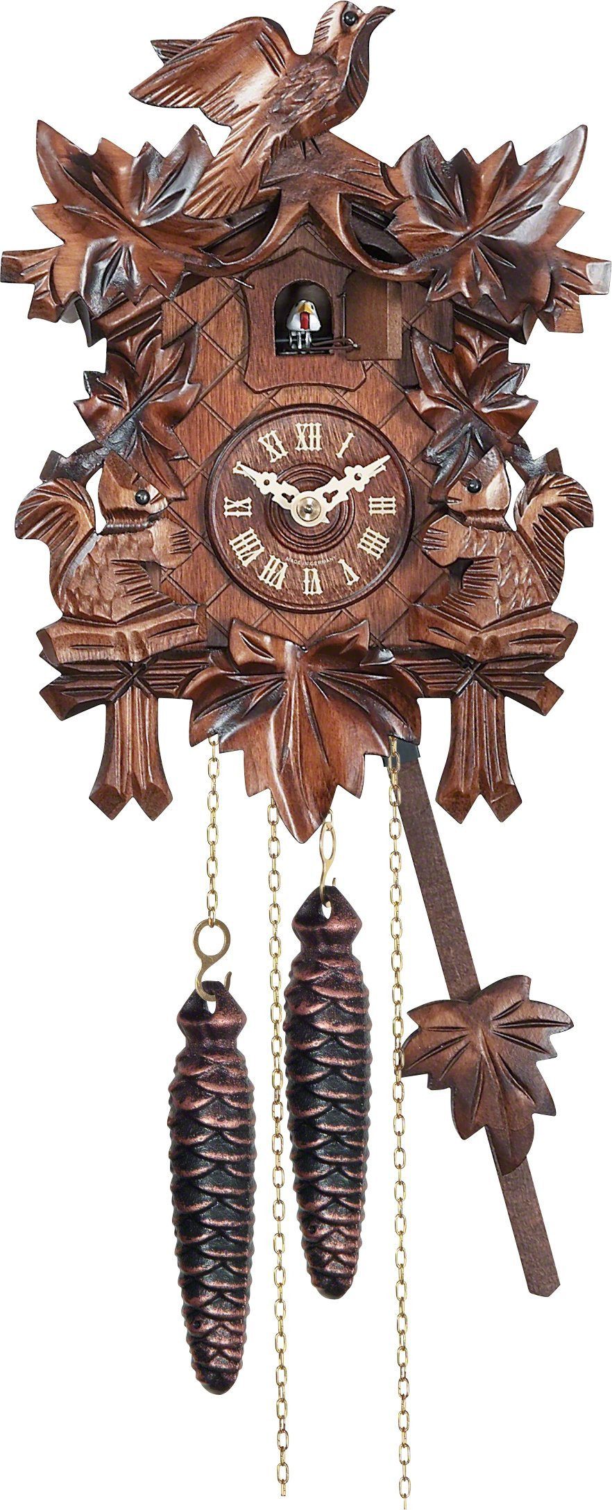 Engstler Wanduhr Kuckucksuhr geschnitzt Quarz-Uhrwerk 23cm von Engstler