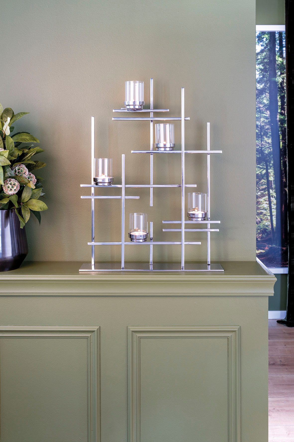 Fink Teelichthalter PALADIN (1 St), Dekoleuchter, 5-flammig, aus Edelstahl, günstig online kaufen