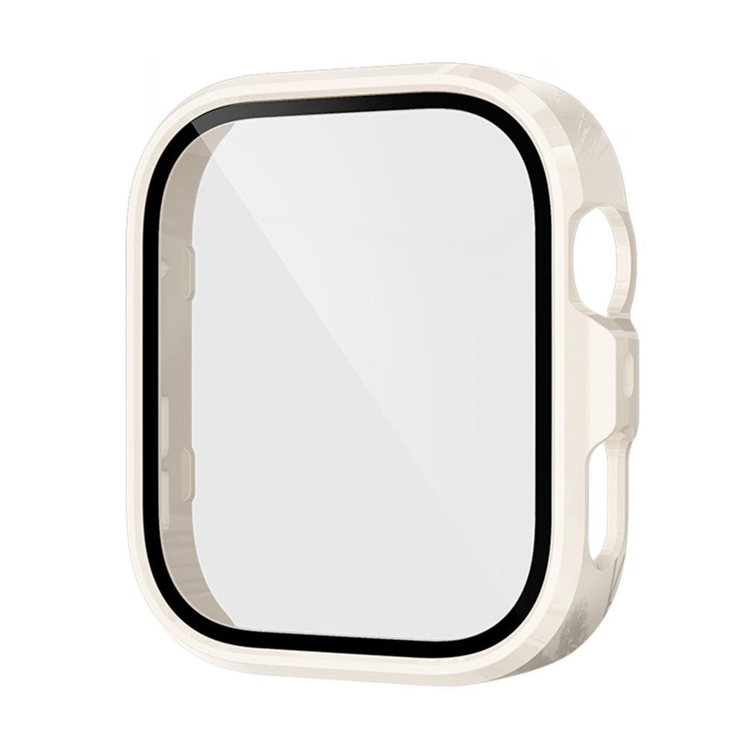 Wigento Smartwatch-Hülle Für Huawei Watch Fit 4 Pro Kunststoff PC Hülle + 9H Hart Glas Beige, Schutzhülle aus PC + Hart Glas für Rundumschutz
