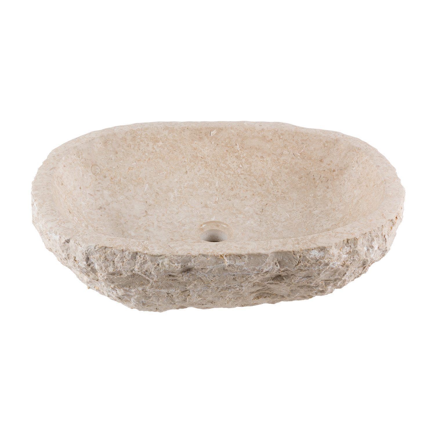 wohnfreuden Aufsatzwaschbecken Erosi Marmor Waschbecken 60 cm creme (Kein Set), NEW-4619