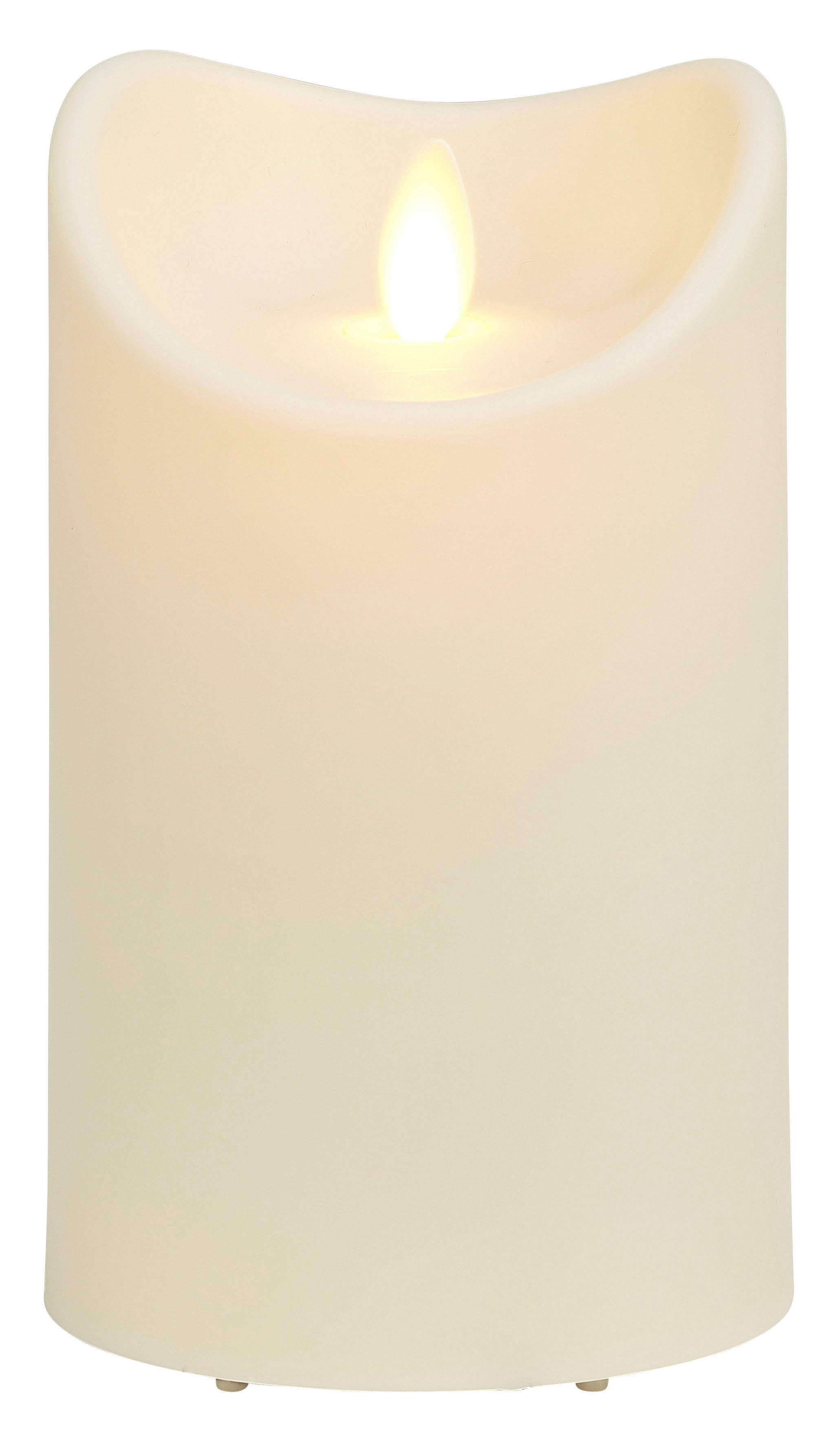 IC HomeDeco LED Dekolicht LED-Kerze für aussen, Weihnachtsdeko, Timerfunktion, Warmweiß, mit beweglicher Flamme, Ø ca. 8,9 cm, LED-Outdoor Kerze