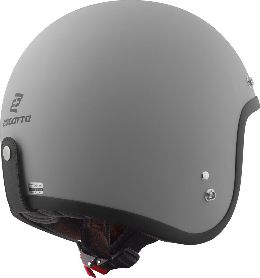 Bogotto Motorradhelm H541 Solid Jethelm, Ratschenverschluss, ECE 22.06
