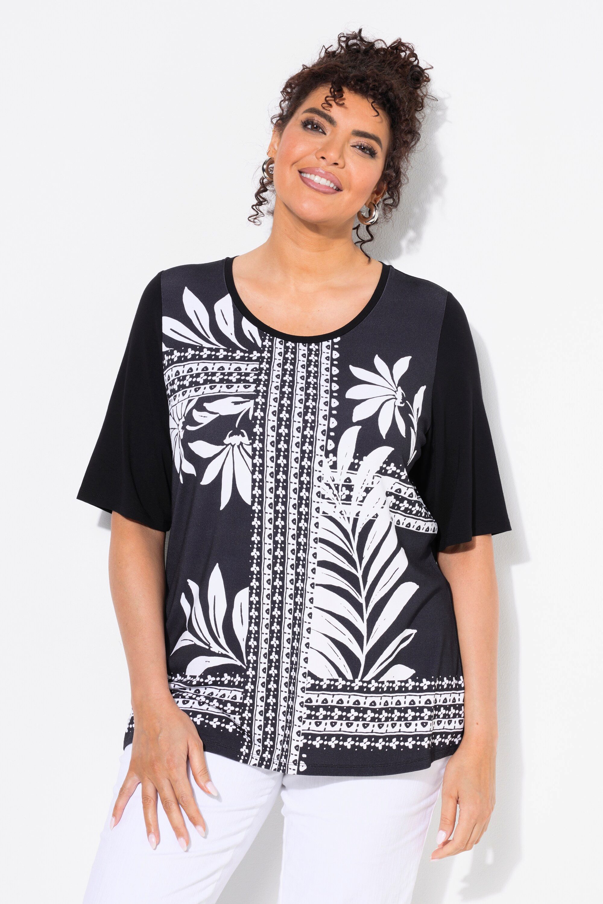 Ulla Popken T-Shirt T-Shirt Satinfront Classic günstig online kaufen