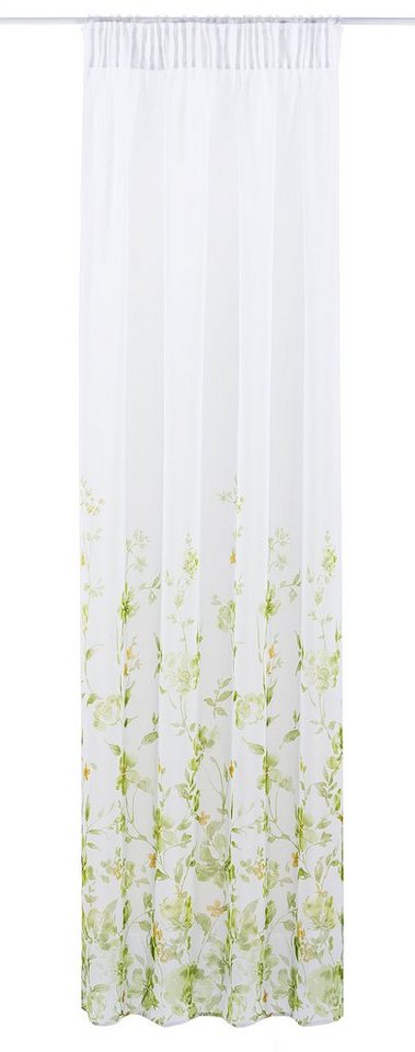 Gardine Kaya, Leonique, Multifunktionsband (1 St), transparent, transparent,  mit Blumendesign, verschiedene Größen