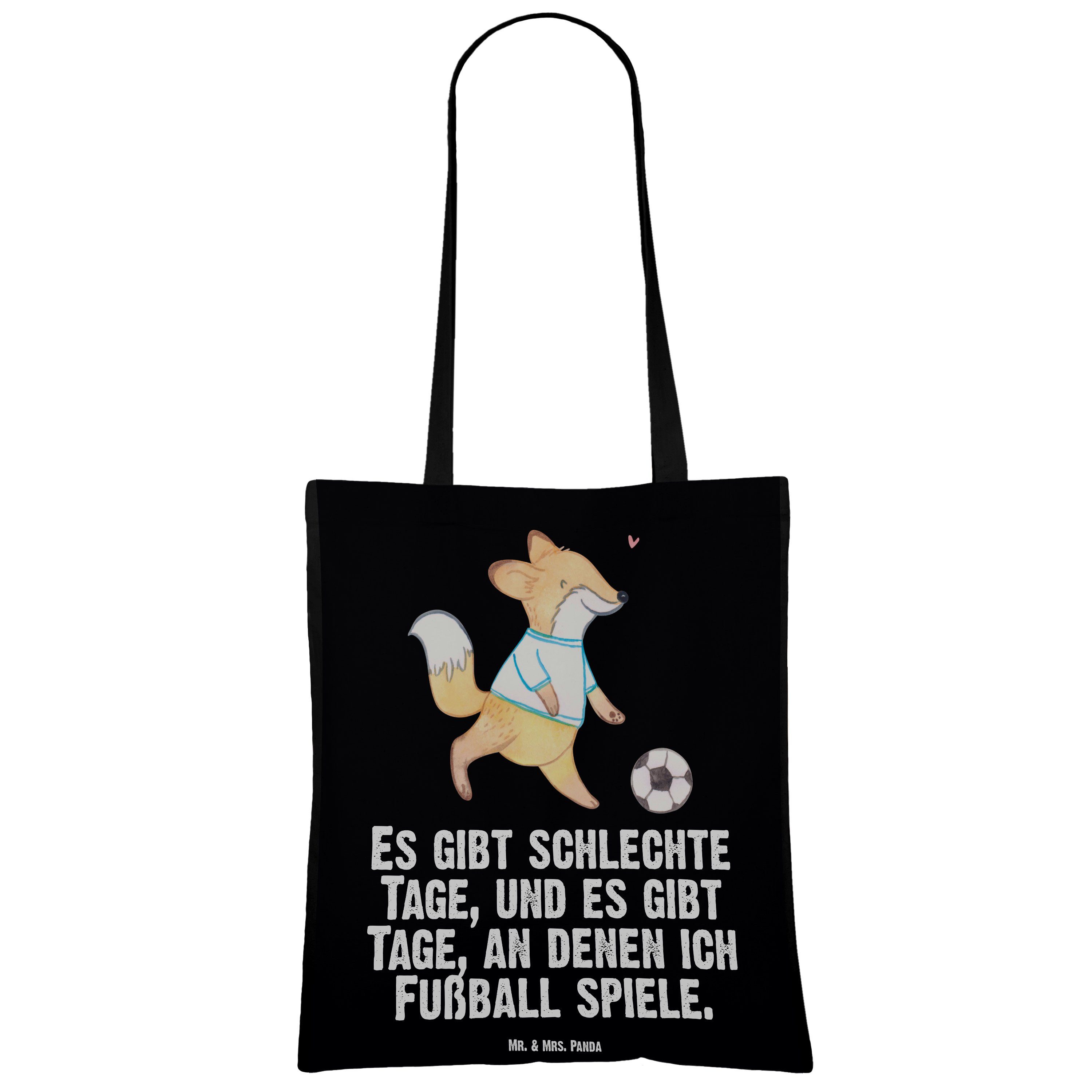 - Tragetasche Tage Beutel spielen Fußball & - Fuchs Geschenk, Mrs. Panda Beuteltasche, (1-tlg) Schwarz Mr.