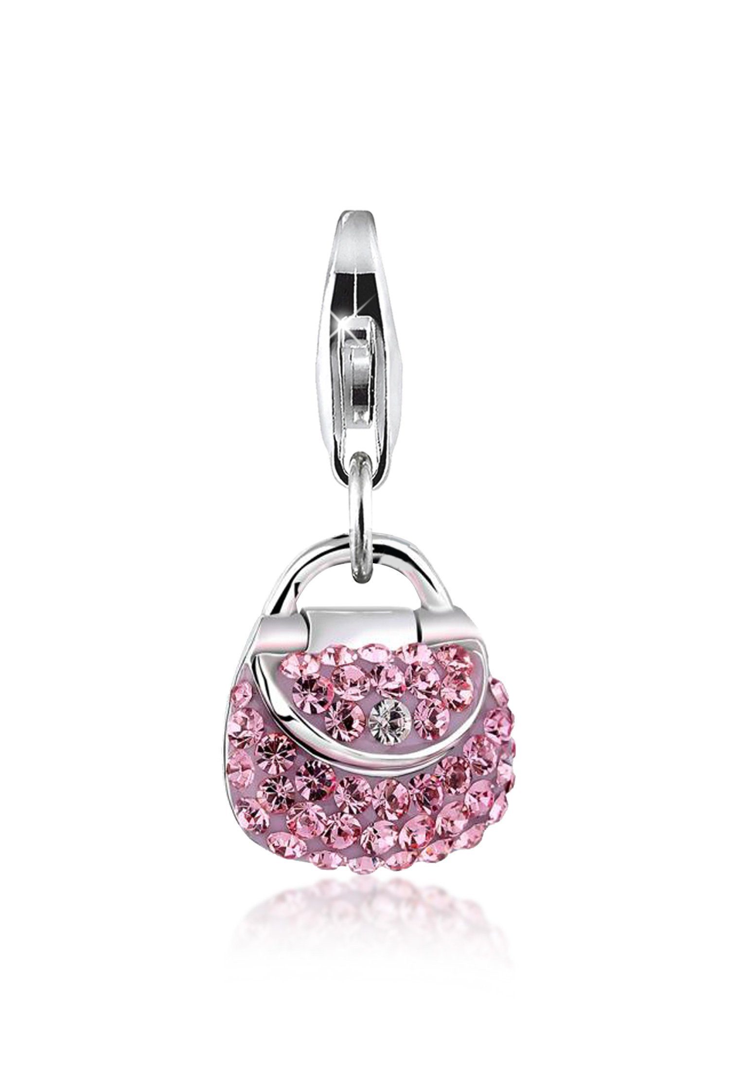 Nenalina Charm-Einhänger Tasche Anhänger 925 Silber, mit Kristallen von Swarovski®
