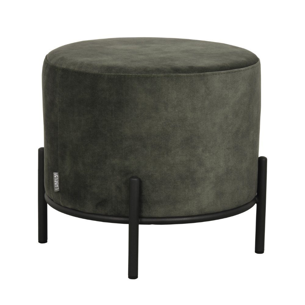 RINGO-Living Stuhl Healani aus Velours 410x460mm, Möbel in Hunter-Grün Hocker