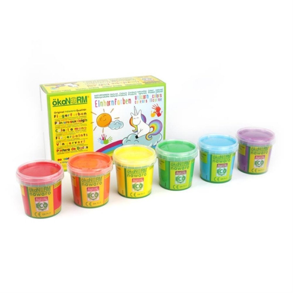 ÖkoNorm GmbH Fingerfarbe ökoNorm Fingerfarben nawaro, 6er Set "Einhorn Norman"