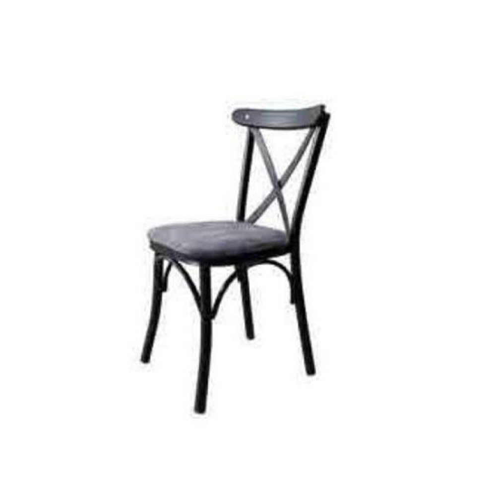 JVmoebel Stuhl Ein Holzstuhl mit einem weichen Sitz und einem runden Rücken, Made In Europe Schwarz