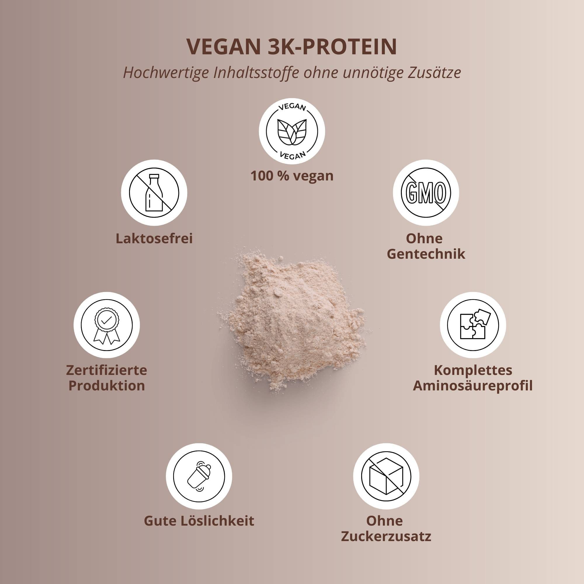 nutri+ Protein Pulver Vegan 3K Pulver, 1 er 1000 g