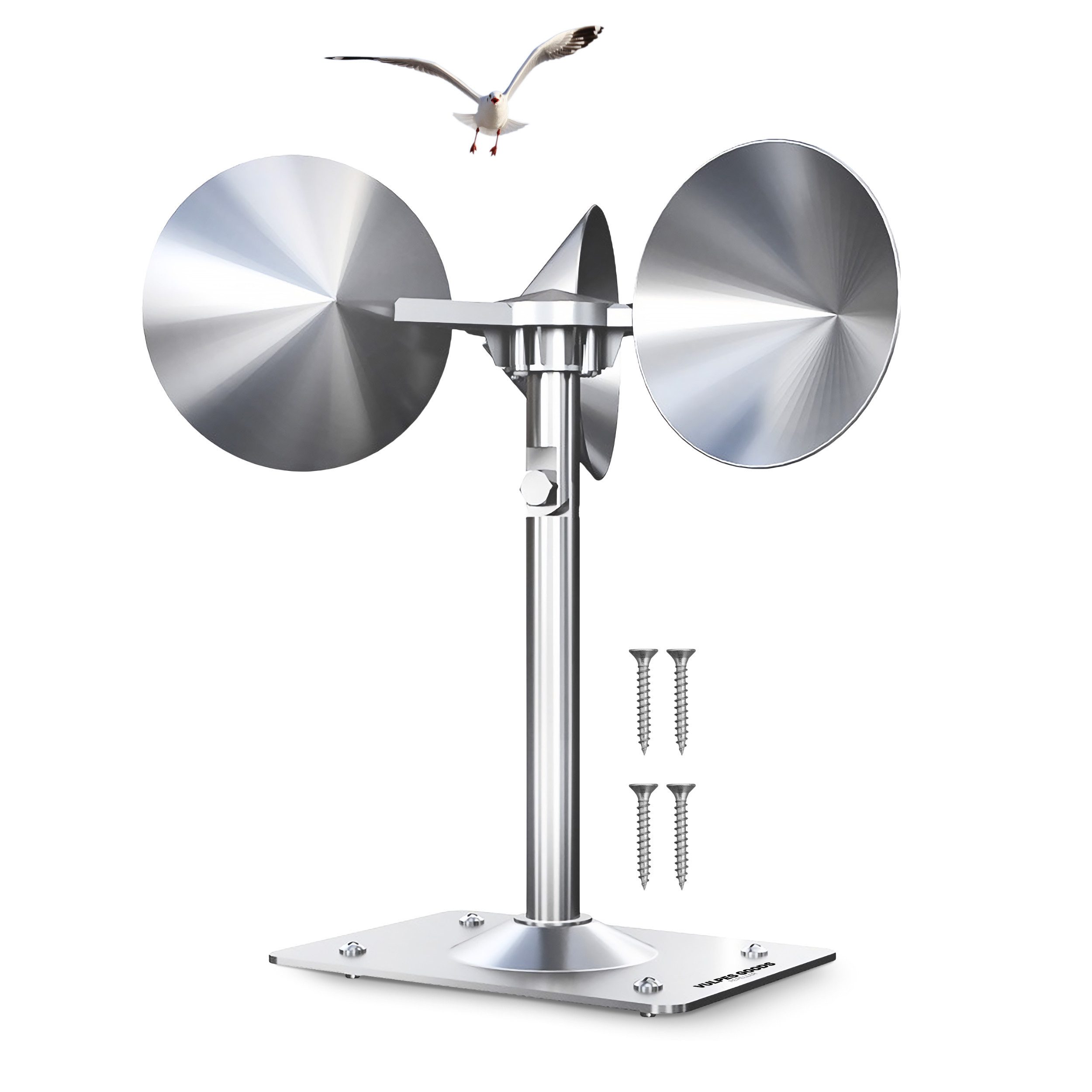 Vulpes Goods Vogel-Schreck mit Reflektoren zur effektiven Taubenabwehr, Vogelverjager windbetrieben für Balkon, Dach und Garten