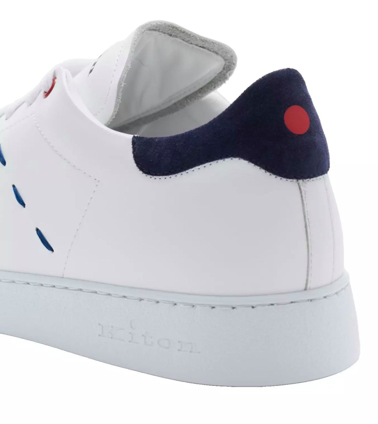 Kiton Top-Stitched Leder Ciro Paone Sneakers Sneaker Branding auf der Zunge, Fersenkappe aus weichem Wildleder