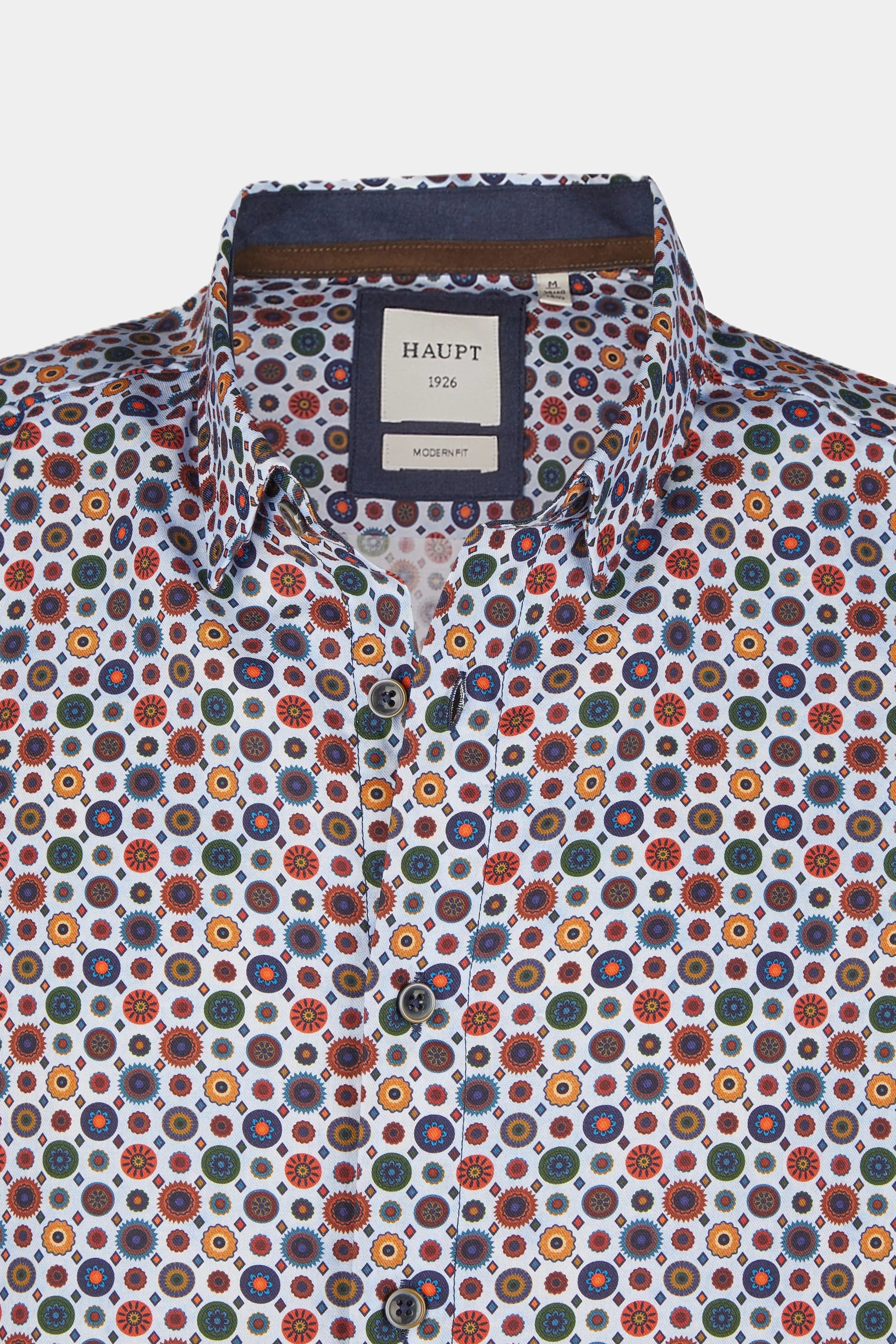 Haupt Langarmhemd Haupt mit Kreisförmigem Muster Langarm Baumwoll-Herrenhemd Modern Fit