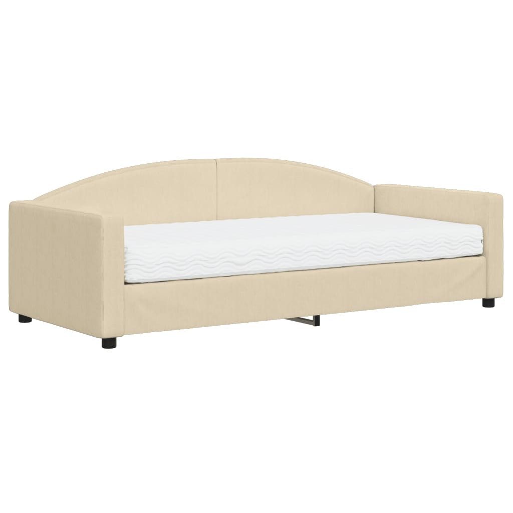 vidaXL Bett Tagesbett mit Matratze Creme günstig online kaufen