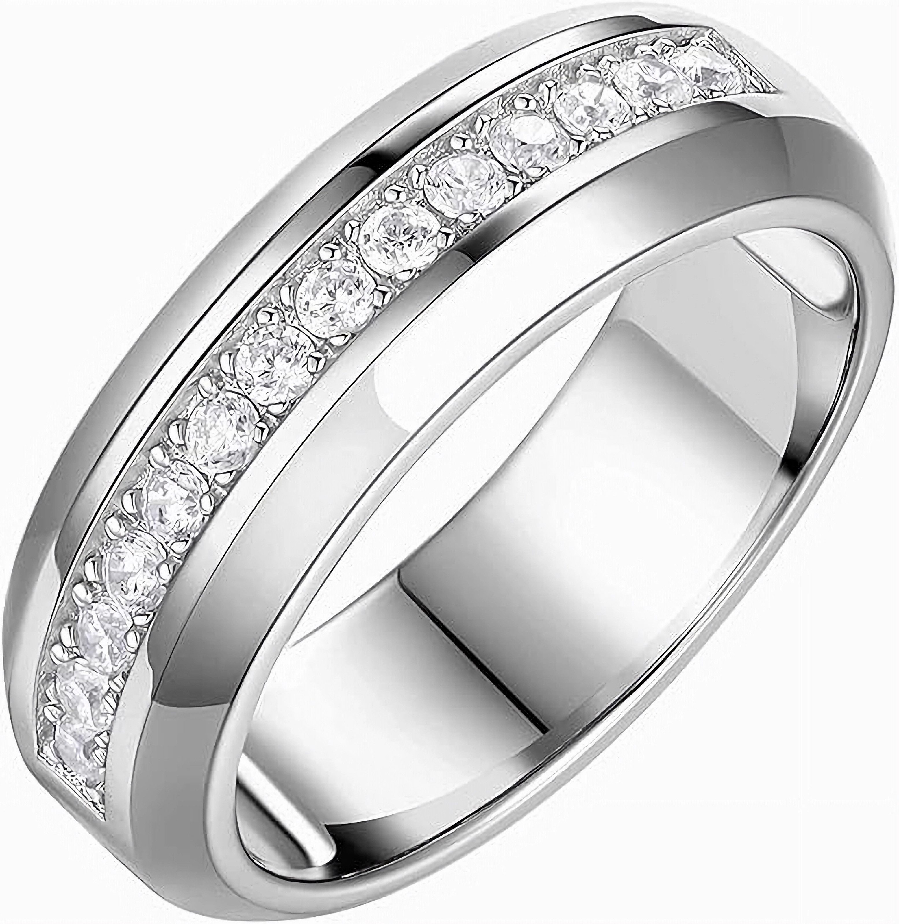 Jumpeak Trauring 585er Gold-Ehering für Herren, besetzt mit Diamanten im Rundschliff, Einfach und hochwertig, geeignet für Hochzeit, Jahrestag Geschenke