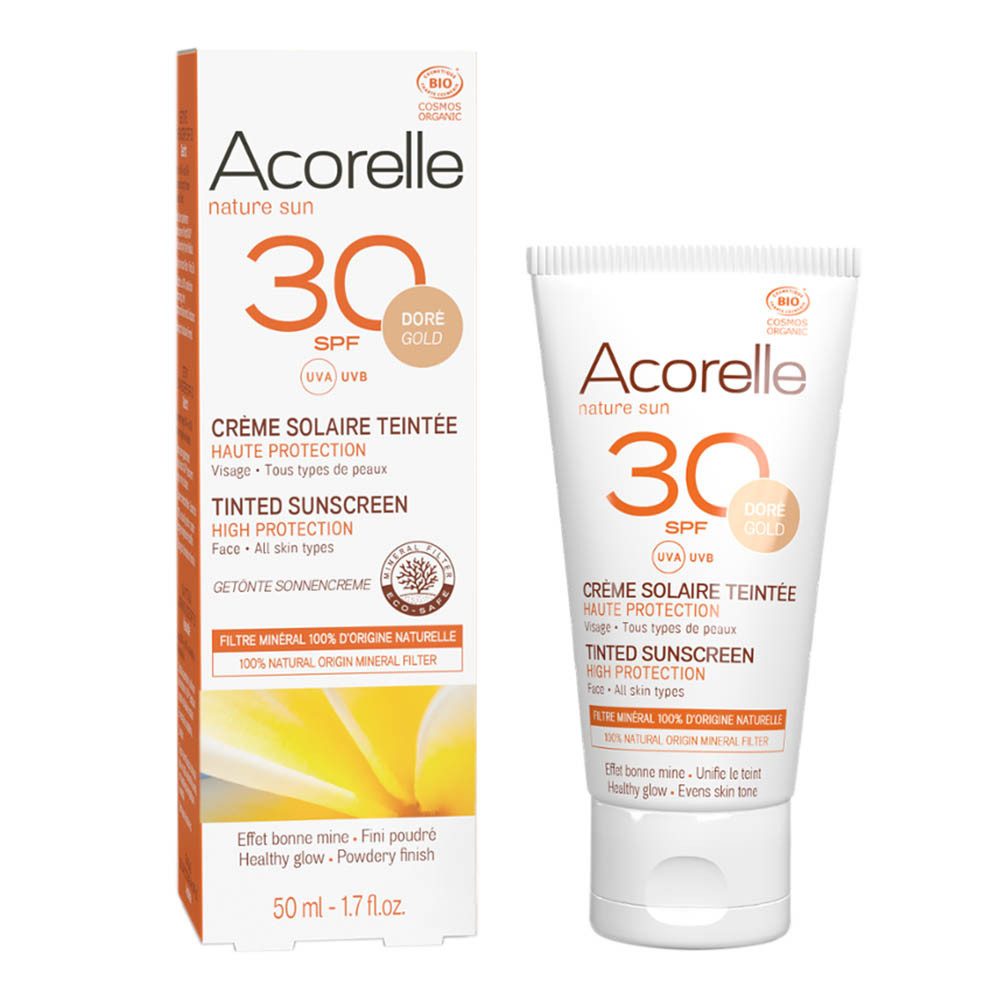 Acorelle Sonnenschutzcreme nature sun - LSF30 Sonnencreme getönt Doré Gold 50ml