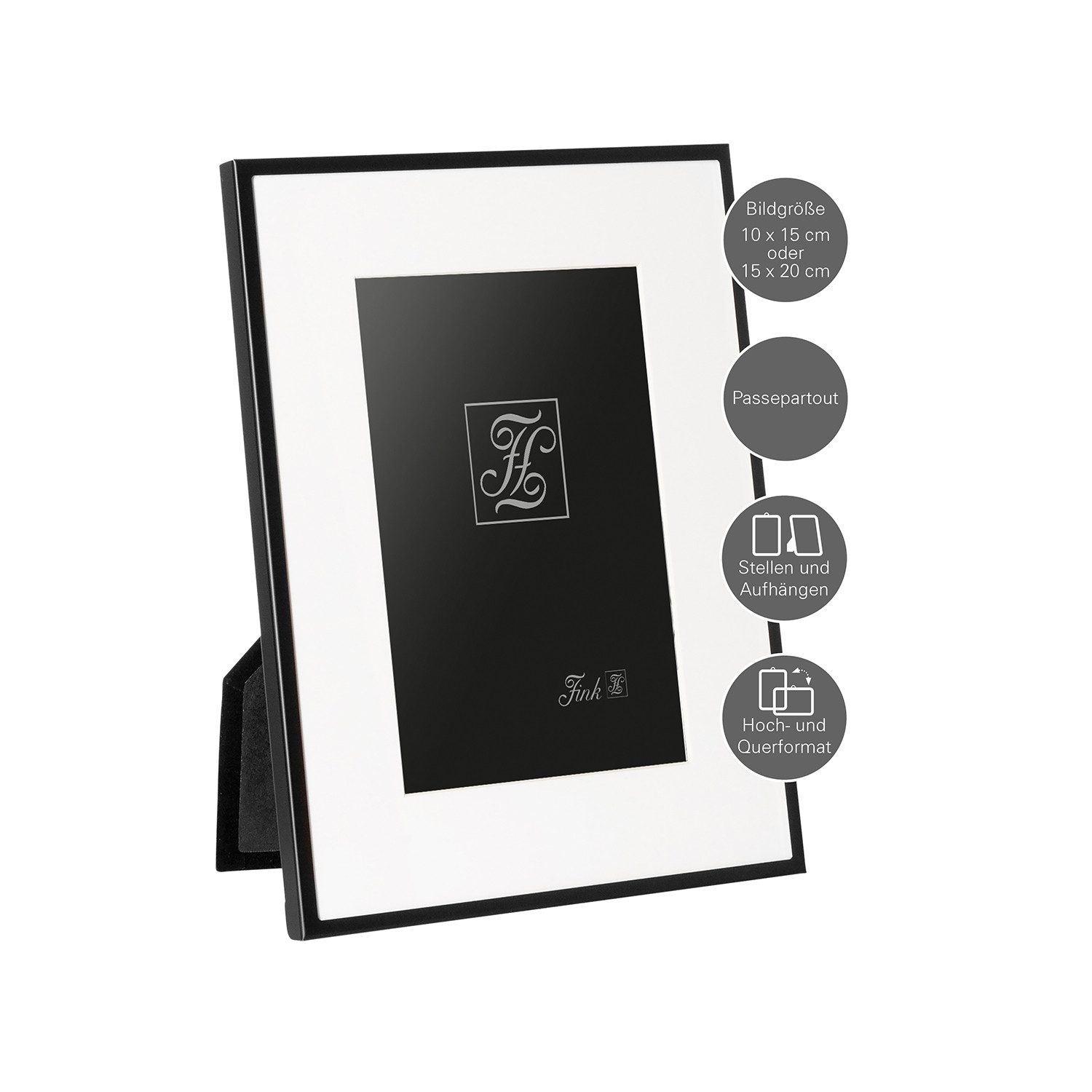 Fink Bilderrahmen NIGRA Bilderrahmen 10x15 cm - Aluminium/ Glas - schwarz, günstig online kaufen