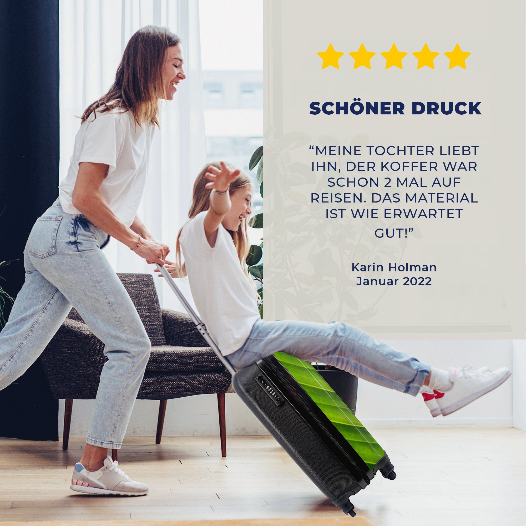 gefüllter 4 Rollen, Handgepäck Zweig, Ferien, Mit MuchoWow Reisekoffer rollen, Trolley, für Reisetasche Handgepäckkoffer Blättern mit