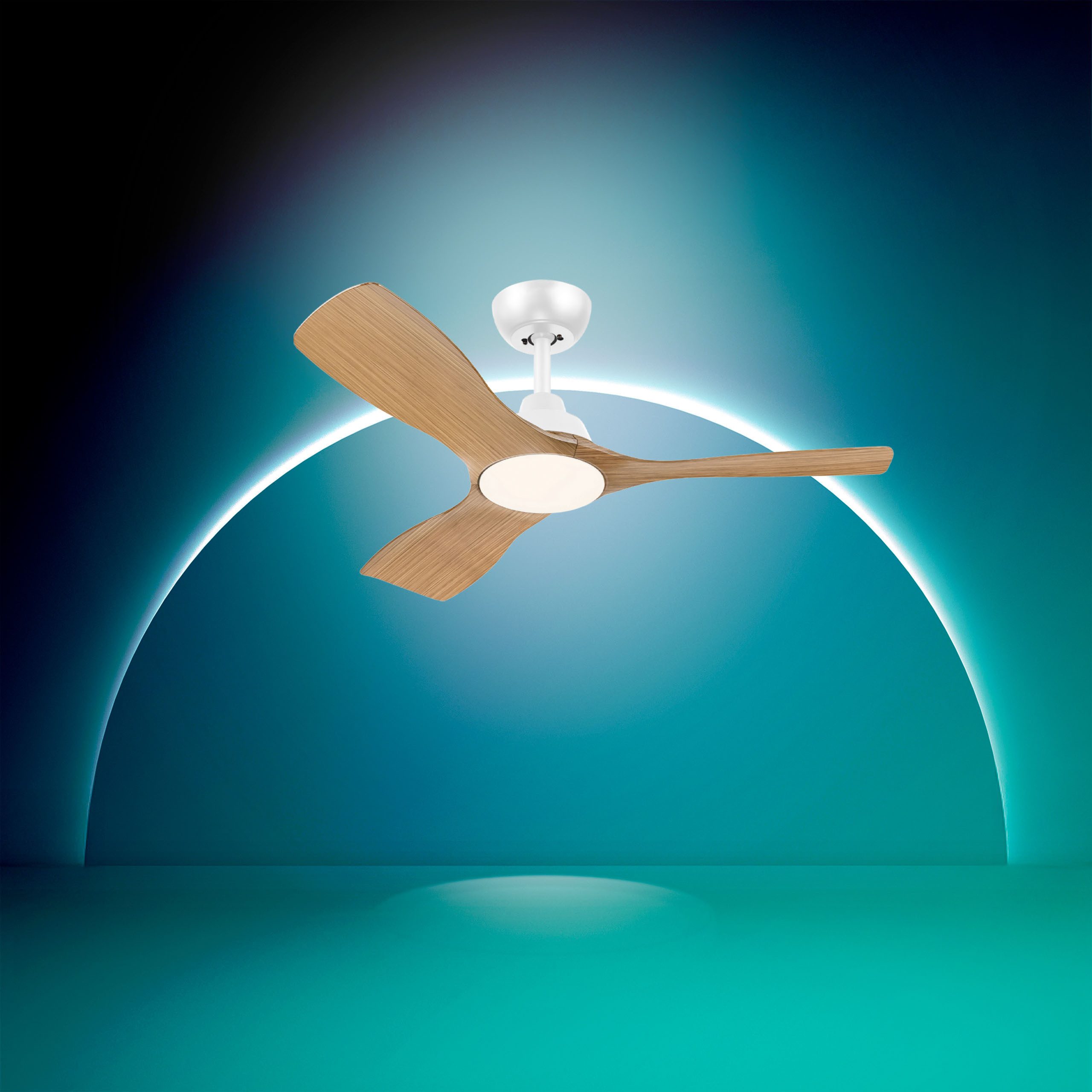 Philips LED Deckenleuchte Olas 24W DC-Ventilator 30W, fixe Rotorblätter, ⌀ 106cm, schwarz-braun, CCT - über Fernbedienung, Dimmer, Dimmfunktion, Ein-/Ausschalter, Farbsteuerung, Fernbedienung, Infrarot inkl., Memoryfunktion, Ventilatorfunktion, dimmbar über Fernbedienung, mehrere Helligkeitsstufen, LED fest integriert, warmweiß - kaltweiß, 3000-6500 Kelvin, dimmbar mit Fernbedienung, 2650 Lumen