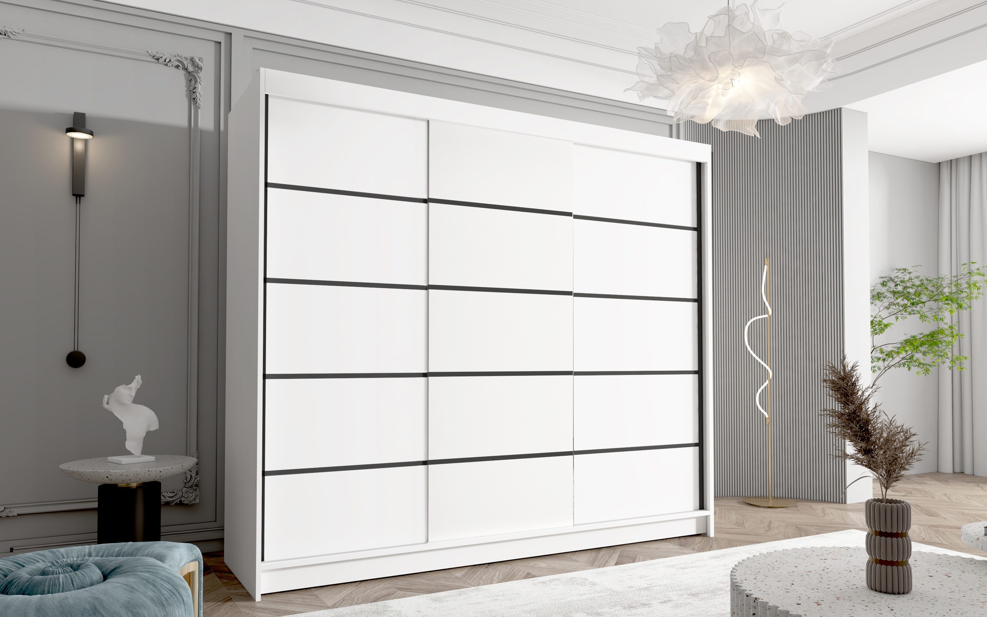 Sofnet Kleiderschrank Davos VII (mit Schiebetüren und Kleiderstange) Schweb günstig online kaufen