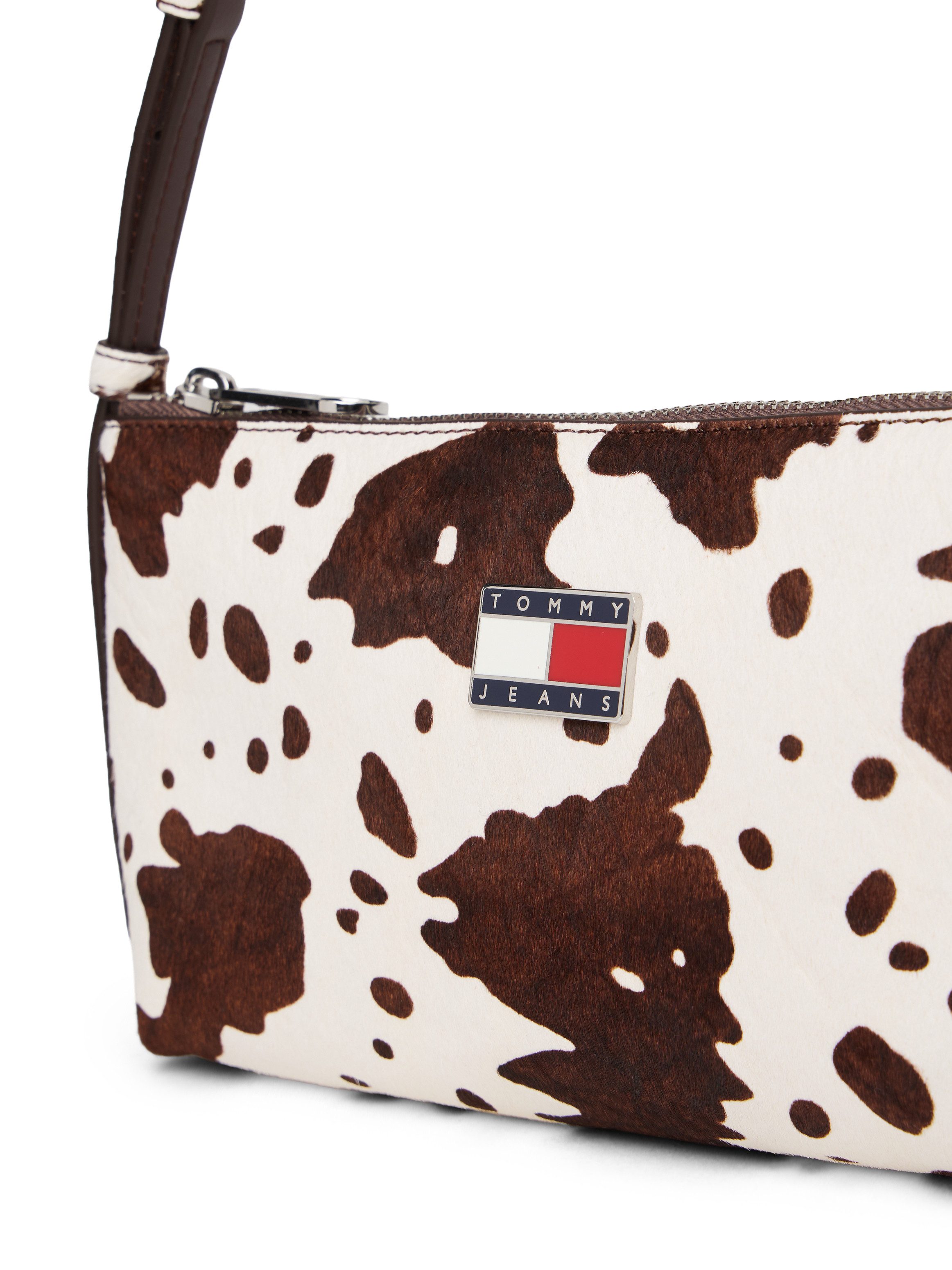 Tommy Jeans Schultertasche TJW MUST COW SHOULDER BAG, Damen Tragetasche, Umhängetasche in modischem Kuh-Print