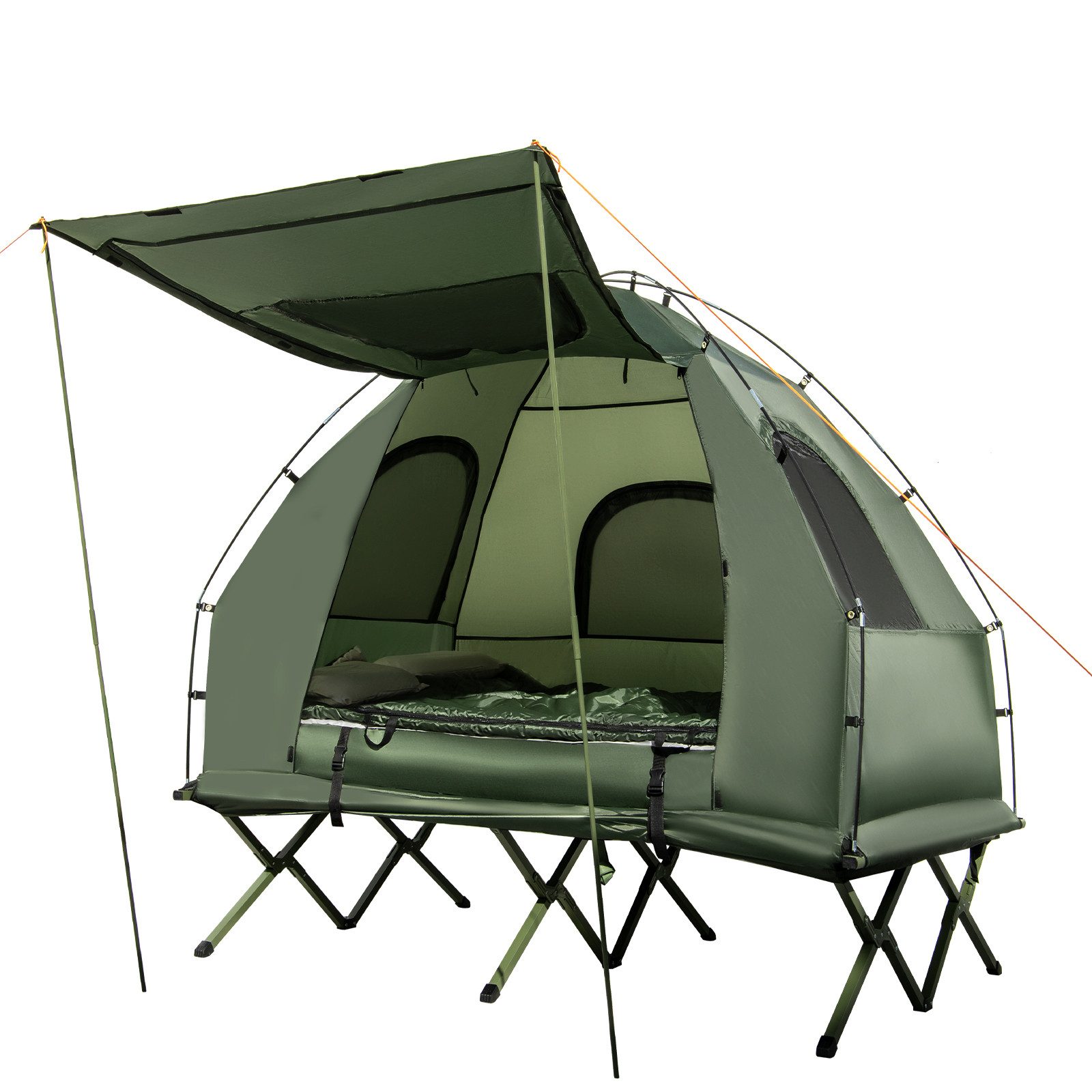COSTWAY Kuppelzelt, Personen: 2, 5 in 1 Feldbett mit Luftmatratze