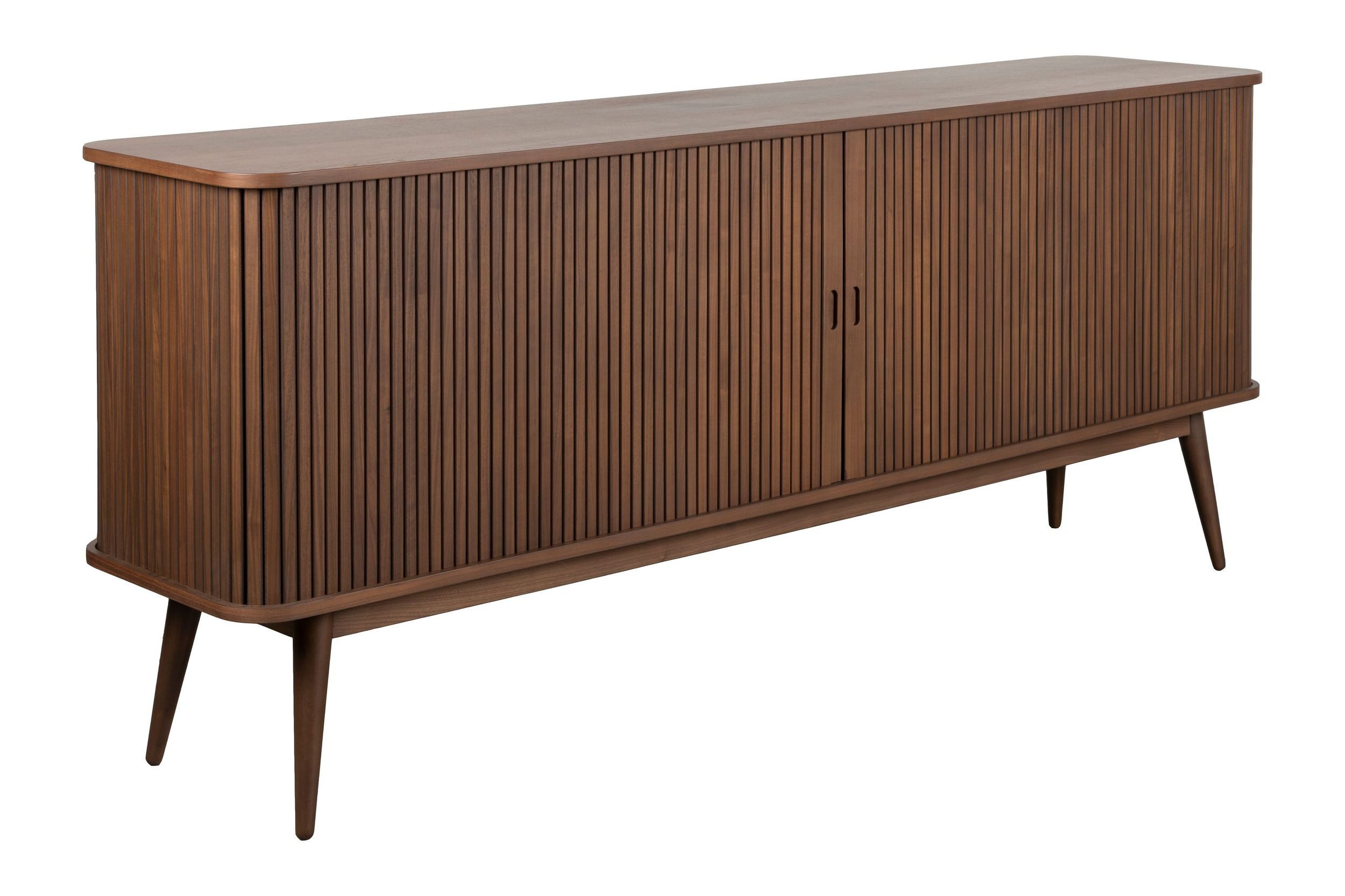 Zuiver Sideboard Sideboard Barbier 180 Walnut mit Schiebetüren und Glasfächern