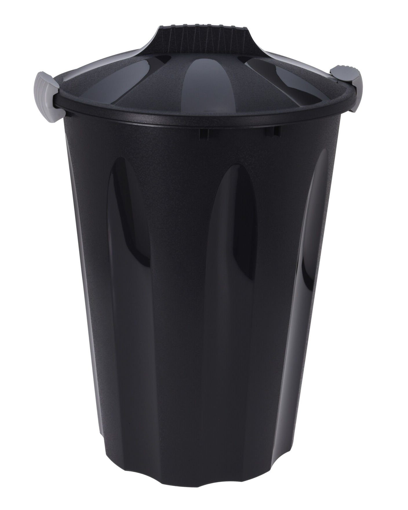 Maxitonne mit Universal Spetebo - Tonne schwarz, feststellbarem Kunststoff Deckel Mülleimer Liter 40 Allzweck