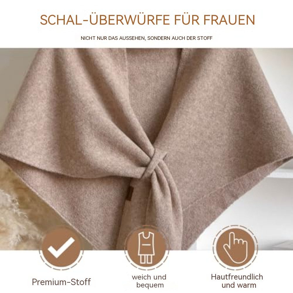 Blusmart Dreieckstuch Damen Dreieck Poncho Schal aus Kaschmirimitat, (Stilvoll und warm, 185 × 75 cm), Für Herbst und Winter – Bild 3 von 5