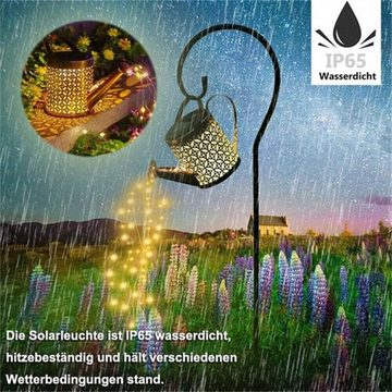 Rutaqian LED Solarleuchte Solarleuchte Garten Gießkanne Lichter LED Leuchten Wasserfall Lampen, LED wechselbar, Warmweiß