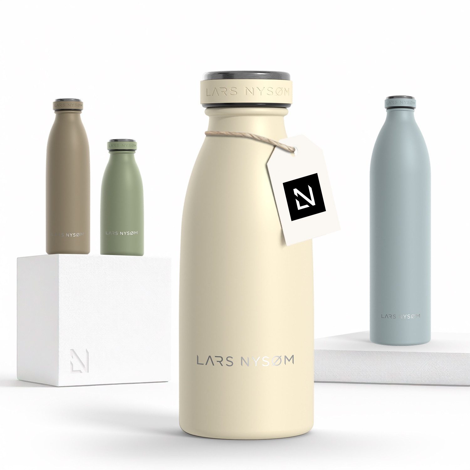 LARS NYSØM Thermoflasche Ren, Isolierflasche mit Vakuum Isolierung: 12h heiß / 24h kühl