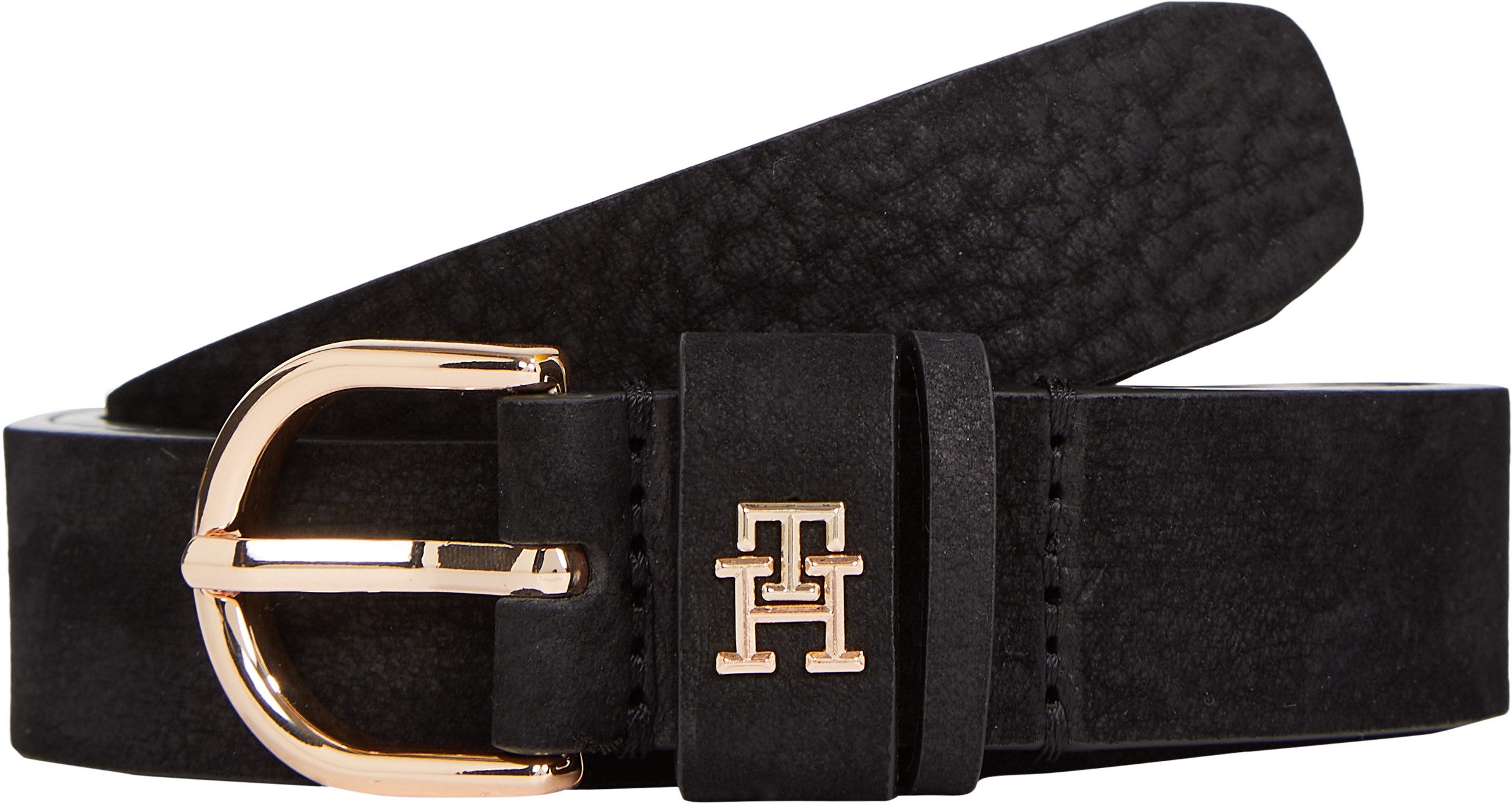 Tommy Hilfiger Ledergürtel ESSENTIAL EFFORTLESS 2.5 cm breit NUBUCK Logoemb günstig online kaufen