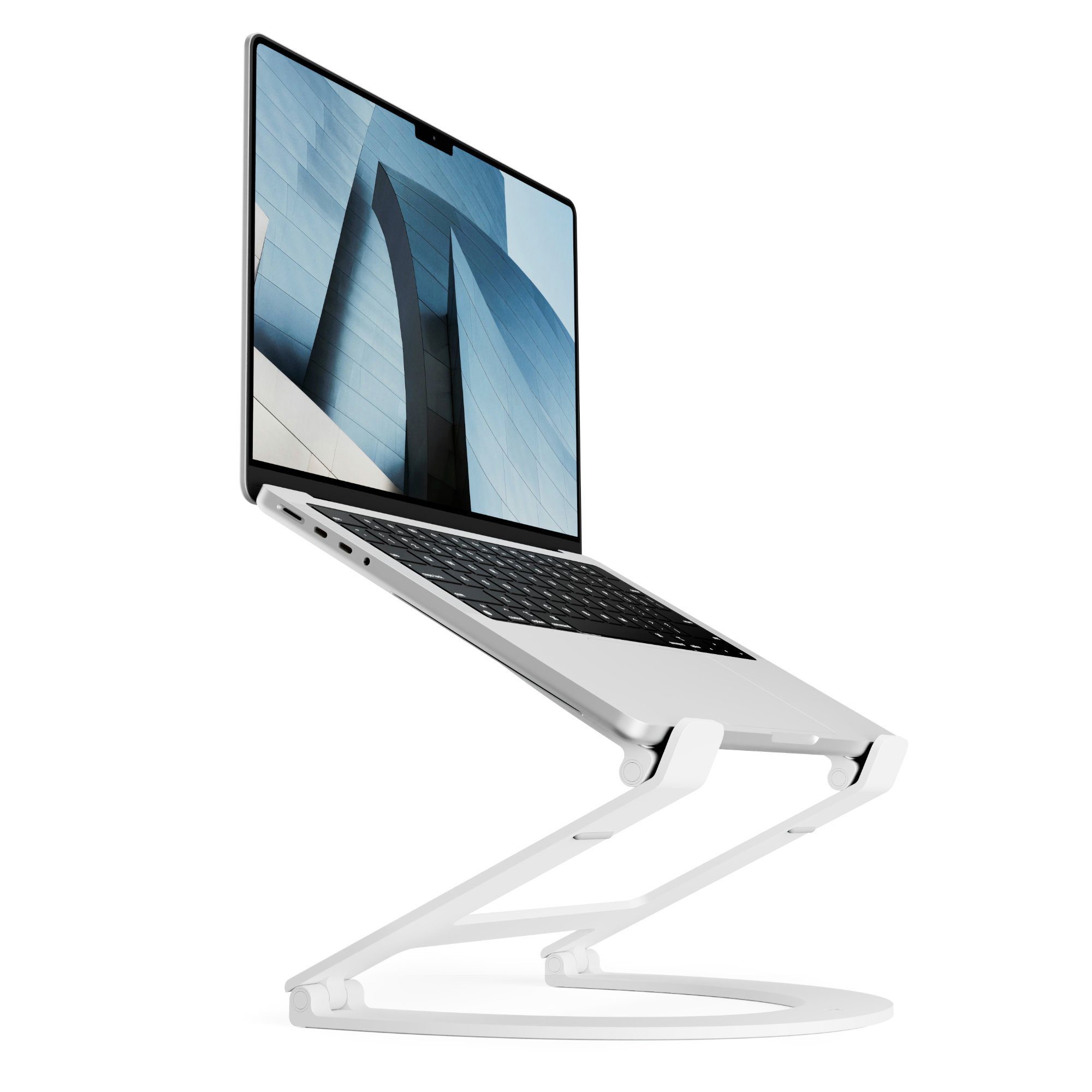Twelve South Curve Flex - justierbarer Aluminum Stand für MacBook, Notebooks Laptop-Ständer, (Universal bis 22 Zoll) Weiß