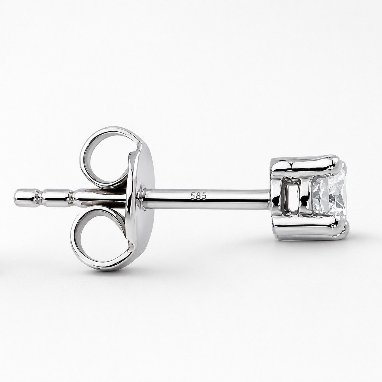 EinStein Diamant Single-Ohrstecker Herren Diamant Solitär EinStein Ohrstecker 14 Karat Weißgold