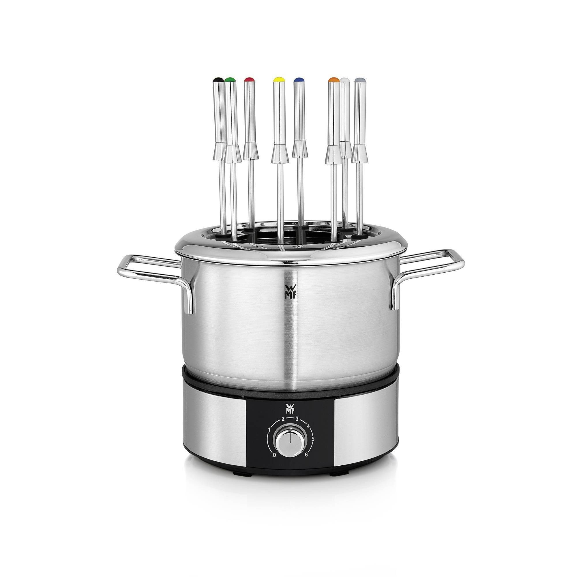 WMF Raclette und Fondue-Set Lono, 4 Raclettepfännchen, Raclette für 4 Personen, Fondueset für 8 Personen