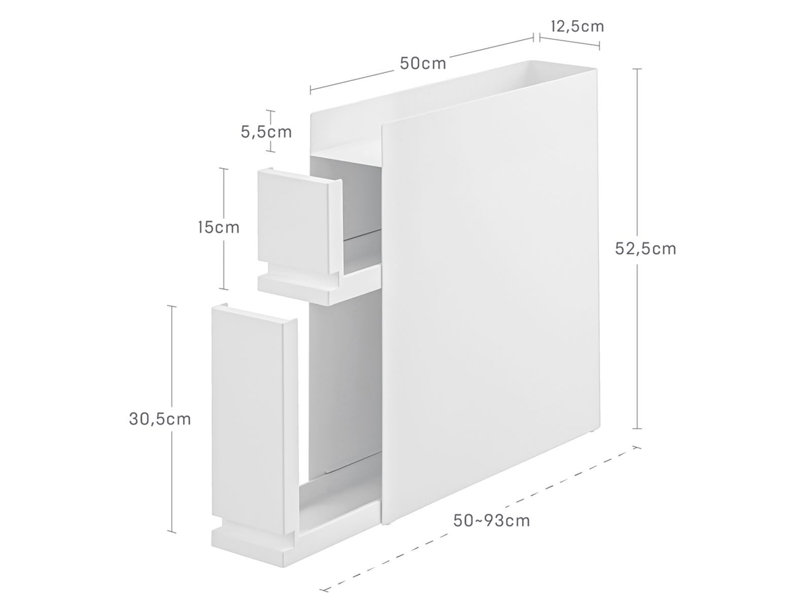 Yamazaki Küchenregal "Tower" Küchenablage 50x52x12cm mit 2 Auszügen, platzs günstig online kaufen