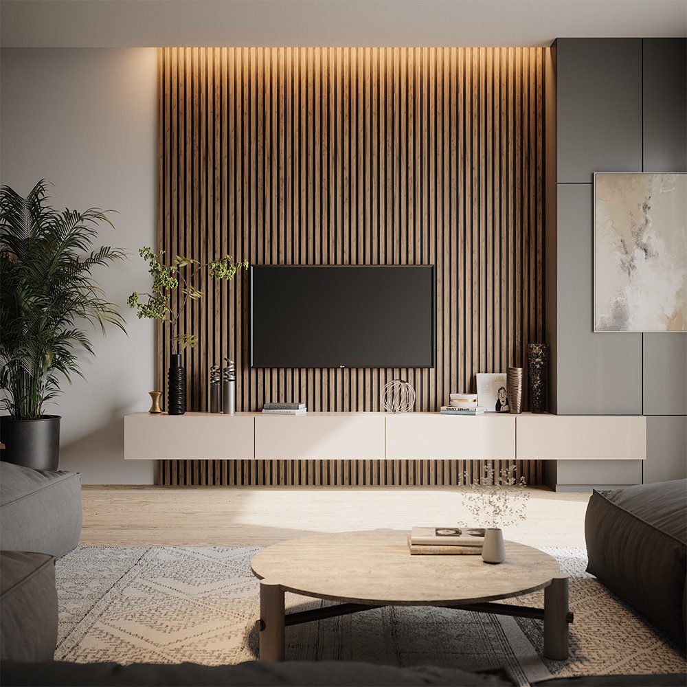 Vicco Wandpaneel Akustikpaneel, Nussbaum, 4 Stück, (4-tlg)