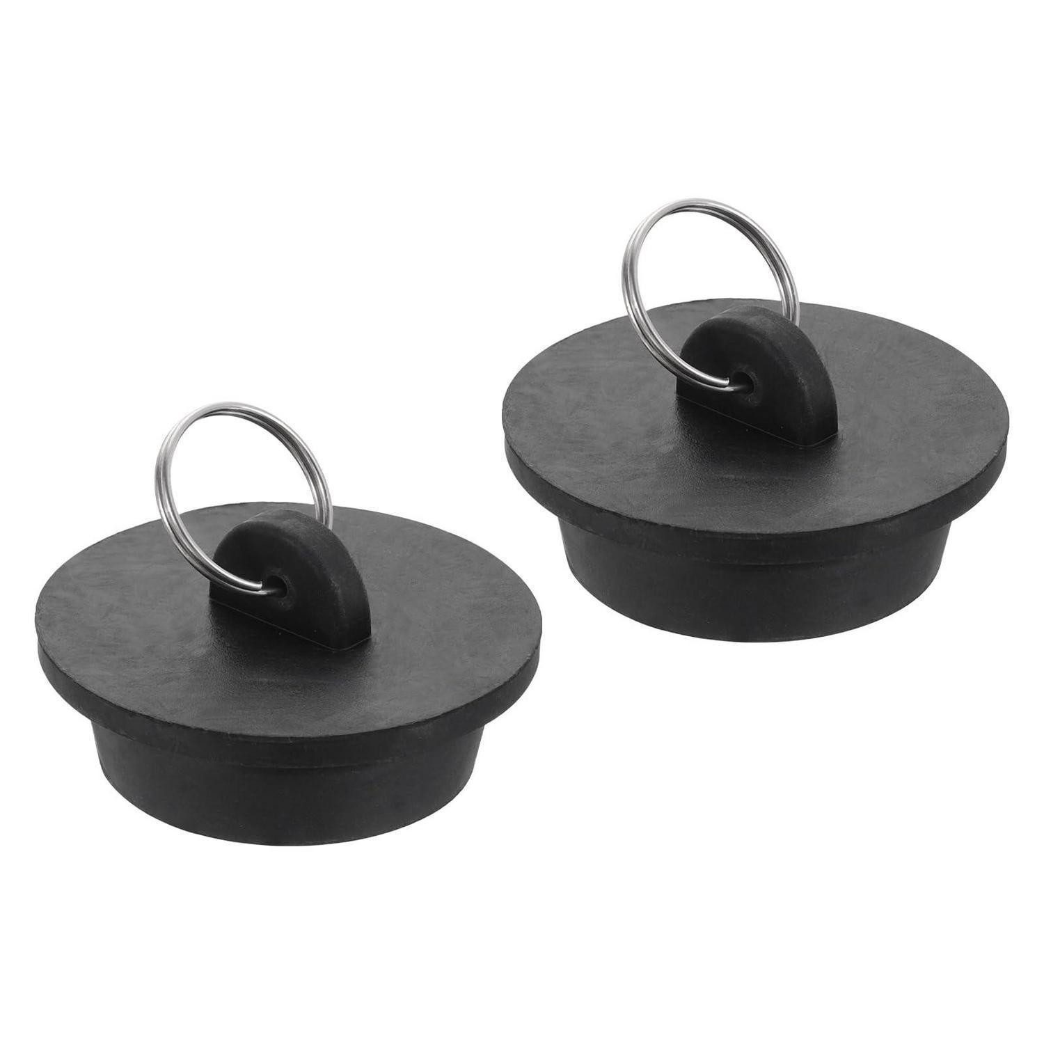 LuxusKollektion Badewannenstöpsel Abflussstopfen Gummi 39.5-41.5mm Schwarz 2St., (2 St)