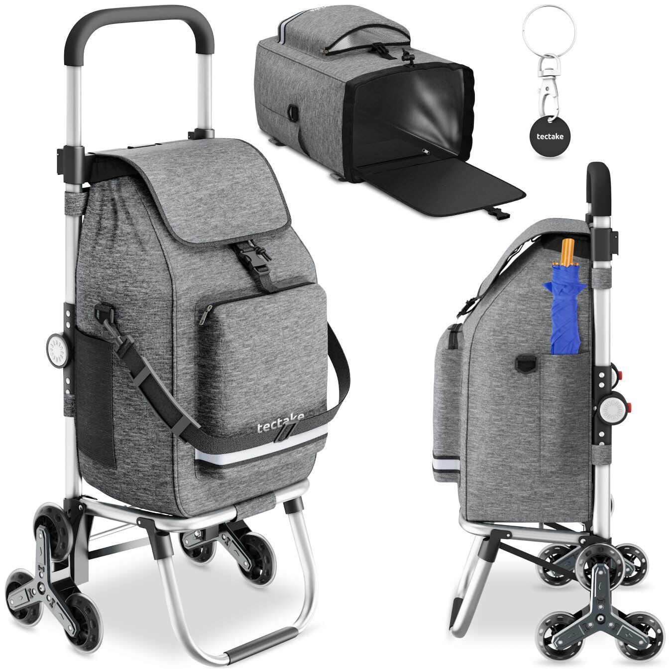 tectake Einkaufstrolley Shopper, 3-in-1, Nutzung auch als Umhängetasche und günstig online kaufen