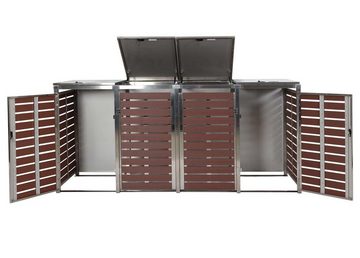 MCW Mülltonnenbox MCW-K14-4er-E, Deckel und Türen getrennt abschließbar (Sicherheitscode)