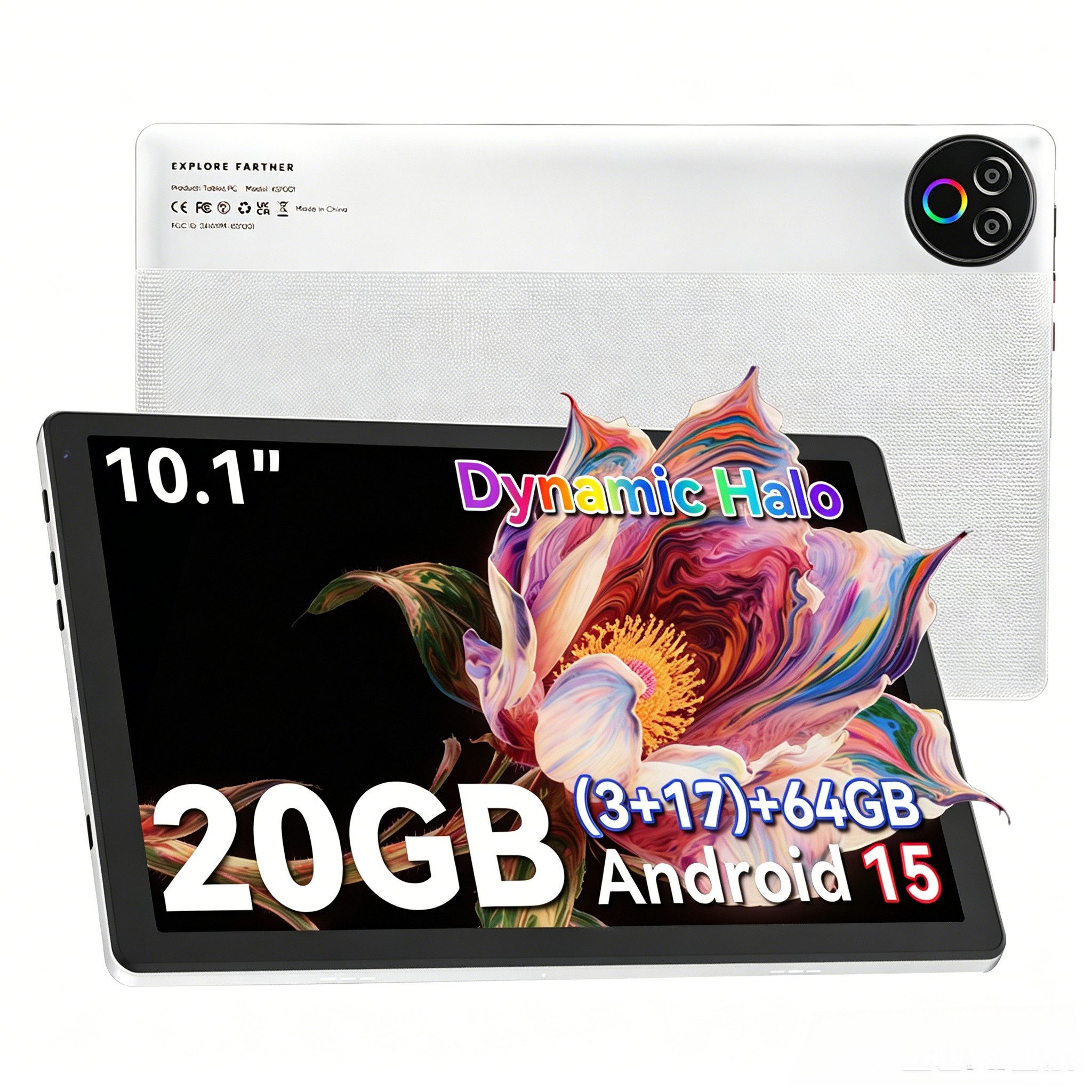 BUFO 10,1 Zoll 64GB ROM optional mit Tastatur Tablet (10", 64 GB, Android 15, WiFi, Große Kapazität)