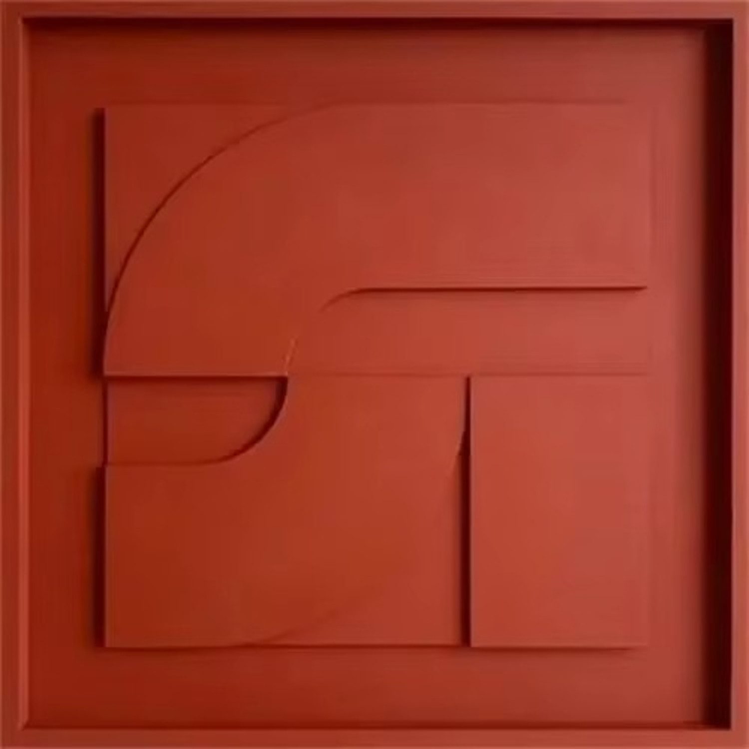 TPFLiving Kunstdruck OHNE RAHMEN, Abstrakte 3D Motife - Geometrische Formen und Linien - (Leinwandbild XXL), Farben: Farben: rot, gelb, blau, beige -Größe: 15x15cm