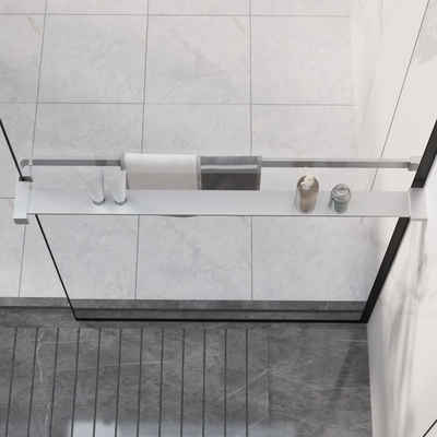 vidaXL Badaccessoires-Sets Duschablage für Begehbare Dusche Chrom 80 cm Aluminium