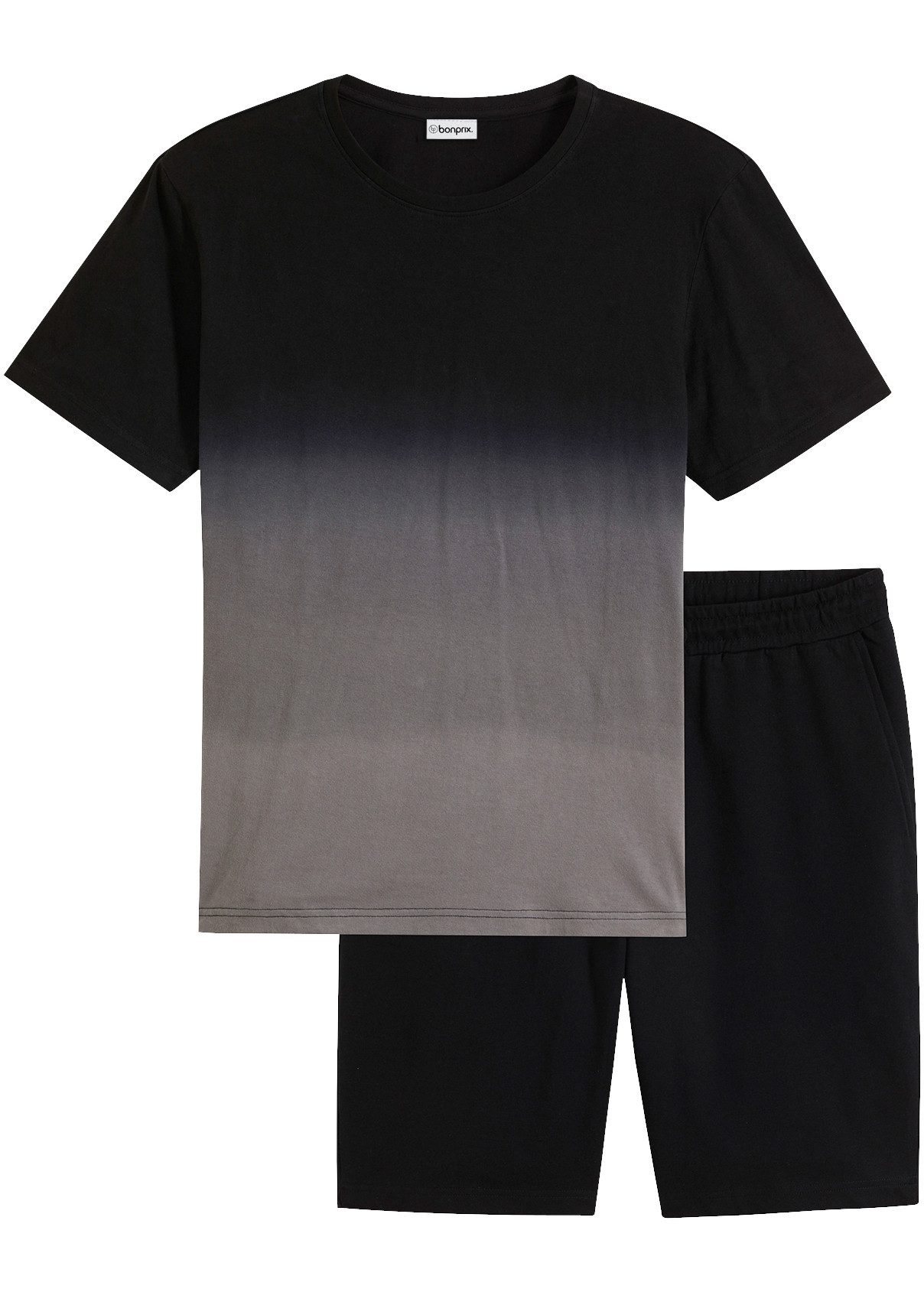 bonprix T-Shirt (Set, 2-tlg., 2er) regular fit, Kurzarm, zweiteiliges Set mit Sweat-Bermuda